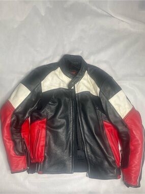 Vintage DAinESE Leather Motorcycle Jacket Size 52 Euro Large Armor Racing Liner